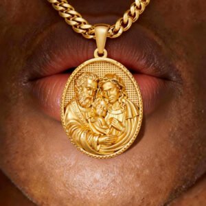 Joseph Mary Jesus Holy Family Medal Necklace