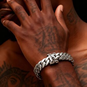 12/14mm Miami Cuban bracelet  with silver Plated Dragon Head Buckle