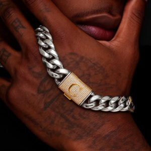 26 letters iced Miami Hip Hop Cuban  Bracelet   gold silver  for 14mm