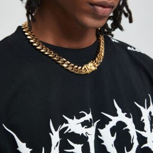 6/8/10/12/14mm Miami Cuban Link Chain  with Gold Plated Dragon Head Buckle