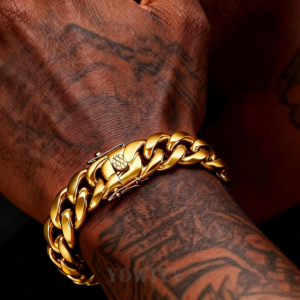 18/20/22mm Miami Cuban bracelet with yellow Gold