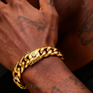 6/8/10/12/14/16mm Miami Cuban bracelet with yellow Gold