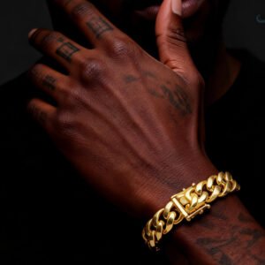 18/20/22mm Miami Cuban bracelet  with Gold silver Plated Dragon Head Buckle