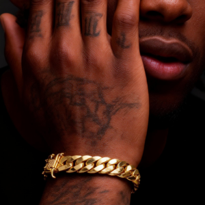 6/8.8/9.6mm Miami Cuban bracelet  with yellow gold