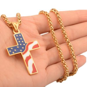 24inch for Mens Cross Pendant Necklace Stainless Steel Gold Silver