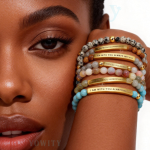 Women 6mm Natural Stone Beaded Stretch Bracelet