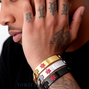 Mens id Bracelets Engraved Stainless Steel Emergency Bracelet Medical Alert id Bracelets