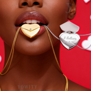 24inch for Secret Message Engraved Envelope Heart Locket Necklace pendant