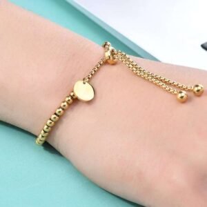18k Gold-Plated Beaded Gold Ball Bracelet