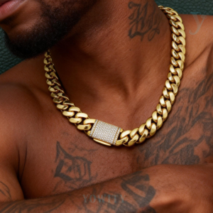 12/14/18/20/22mm  Iced Clasp Cuban Chain Necklace 18K Gold silver