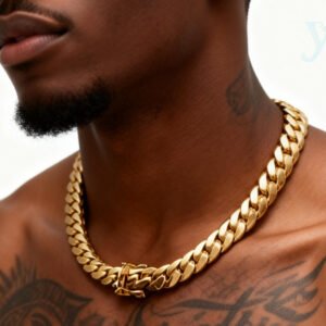 8/10/12/14/16/18/20/22mm Miami Cuban Link Chain  with Gold Plated Dragon Head Buckle