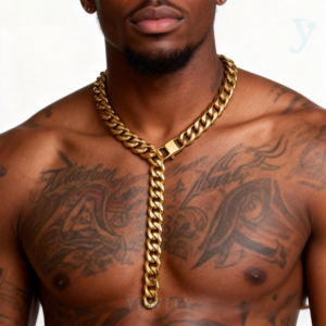 13/15/17/19mm Cuban Link Chain in Yellow Gold