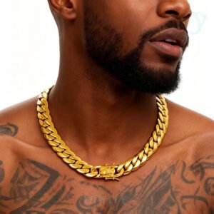 6/8.8/9.6mm Miami Cuban Link Chain  with yellow gold