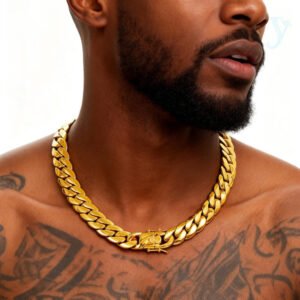 6/8.8/9.6mm Miami Cuban Link Chain  with yellow gold3