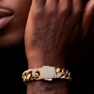 8/10/12/14mm  Iced Clasp Cuban bracelet 18K Gold