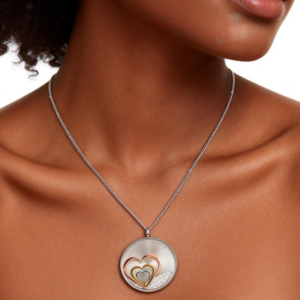 Charm Necklace Floating Lockets with heart in love Canada 30 Mm Beach Treasures Round